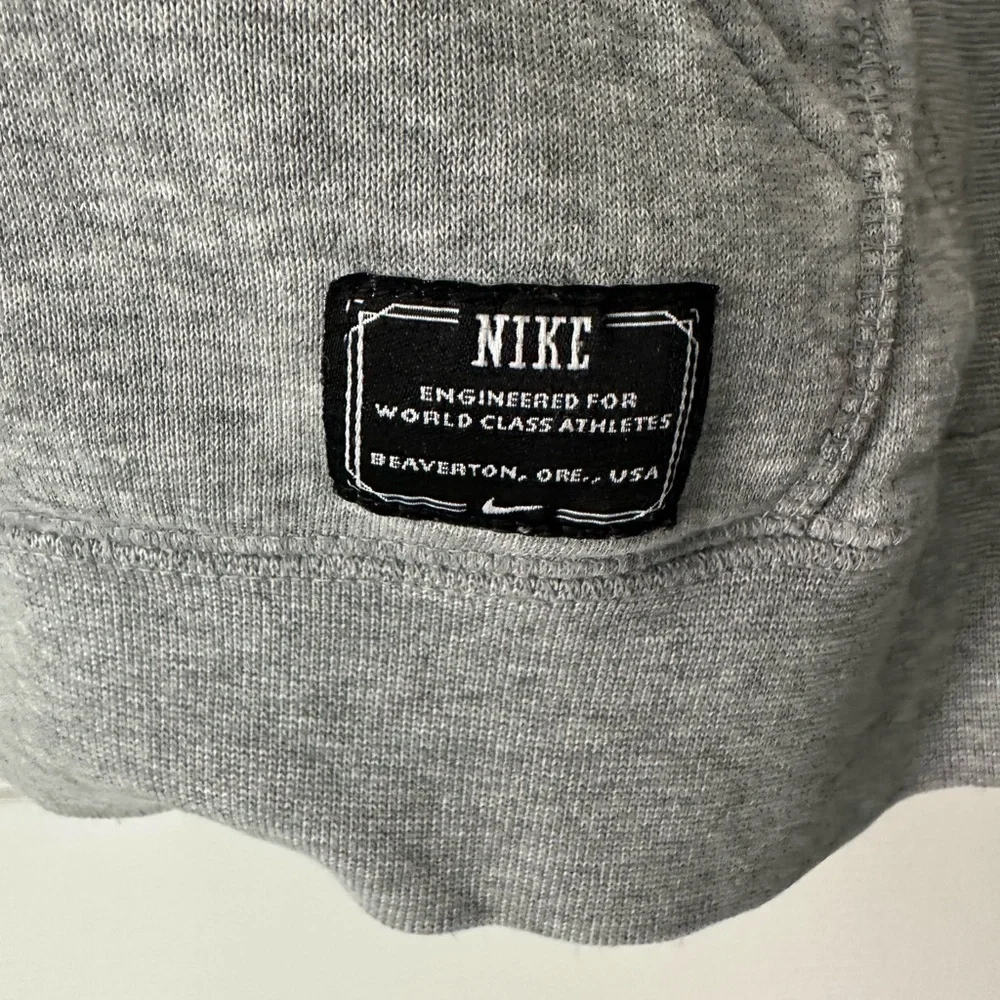 00s Nike Spellout Vintage Y2K Oversized Retro Zip Hoodie size large Gray